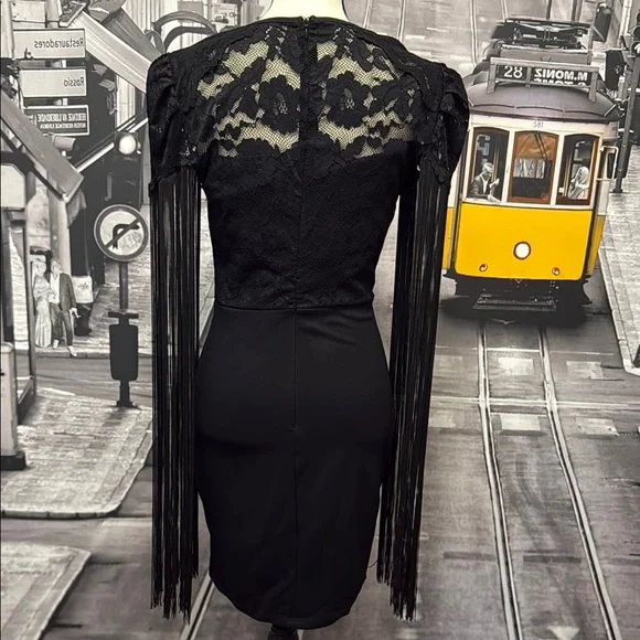 Elegant Black Lace Dress - Picture 4 of 5